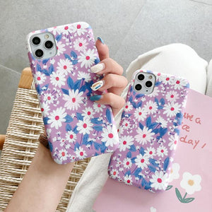 Cute Daisy Flower Soft Phone Case Back Cover for iPhone 12 Pro Max/12 Pro/12/12 Mini/SE/11 Pro Max/11 Pro/11/XS Max/XR/XS/X/8 Plus/8 - halloladies
