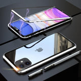 Luxury 360 Magnetic Metal Two Side Tempered Glass Phone Case Back Cover for iPhone 11 Pro Max/11 Pro/11/XS Max/XR/XS/X/8 Plus/8/7 Plus/7/6s Plus/6s/6 Plus/6 - halloladies
