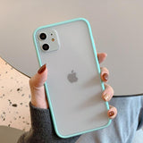 Contrast Candy Color Transparent Soft Phone Case Back Cover - iPhone 12 Pro Max/12 Pro/12/12 Mini/SE/11 Pro Max/11 Pro/11/XS Max/XR/XS/X/8 Plus/8 - halloladies