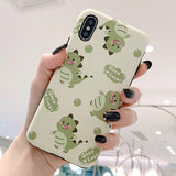 Cartoon Cute Dinosaur Good Luck Soft TPU Phone Case Back Cover for iPhone 11/11 Pro/11 Pro Max/XS Max/XR/XS/X/8 Plus/8/7 Plus/7 - halloladies