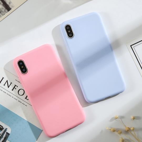 Fashion Candy Color Soft TPU Phone Case Back Cover for iPhone XS Max/XR/XS/X/8 Plus/8/7 Plus/7/6s Plus/6s/6 Plus/6 - halloladies
