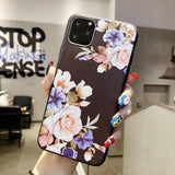 Cute 3D Emboss Flower Patterned Phone Case Back Cover - iPhone 11 Pro Max/11 Pro/11/XS Max/XR/XS/X/8 Plus/8/7 Plus/7 - halloladies