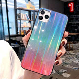 Glitter Powder Laser Tempered Phone Case Back Cover - iPhone 11 Pro Max/11 Pro/11/XS Max/XR/XS/X/8 Plus/8/7 Plus/7 - halloladies