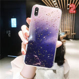 Glitter Gold Foil Gradient Purple Phone Case Back Cover for iPhone 11/11 Pro/11 Pro Max/XS Max/XR/XS/X/8 Plus/8/7 Plus/7 - halloladies