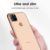 Plating Solid Color Edge Soft Clear Phone Case Back Cover - iPhone 11/11 Pro/11 Pro Max/XS Max/XR/XS/X/8 Plus/8/7 Plus/7 - halloladies