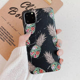 Gold Flower Pineapple Marble TPU iPhone Case Back Cover for iPhone 11 Pro Max/11 Pro/11/XS Max/XR/XS/X/8 Plus/8/7 Plus/7 - halloladies