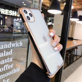 Transparent Electroplated Matte Soft Phone Case Back Cover for iPhone 12 Pro Max/12 Pro/12/12 Mini/SE/11 Pro Max/11 Pro/11/XS Max/XR/XS/X/8 Plus/8 - halloladies