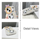 Cute Cartoon Doggy with Curly Wavy Frame Clear Case for iPhone