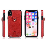 Vintage PU Leather Wallet Card with Strap Phone Case Back Cover - iPhone 11 Pro Max/11 Pro/11/XS Max/XR/XS/X/8 Plus/8/7 Plus/7 - halloladies