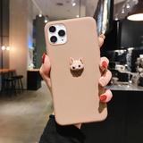 3D Cute Rabbit Cat Solid Color Soft Phone Case Back Cover for iPhone 12 Pro Max/12 Pro/12/12 Mini/SE/11 Pro Max/11 Pro/11/XS Max/XR/XS/X/8 Plus/8 - halloladies
