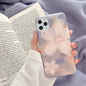 Retro Scrawl Flower Marble Phone Case Back Cover - iPhone 11 Pro Max/11 Pro/11/XS Max/XR/XS/X/8 Plus/8/7 Plus/7 - halloladies