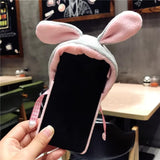 Rabbit Fur Ears Hat Phone Case Back Cover - iPhone XS Max/XR/XS/X/8 Plus/8/7 Plus/7/6s Plus/6s/6 Plus/6 - halloladies
