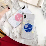 Glitter Space Planet Stars Clear Phone Case Back Cover for iPhone 11/11 Pro/11 Pro Max/XS Max/XR/XS/X/8 Plus/8/7 Plus/7 - halloladies