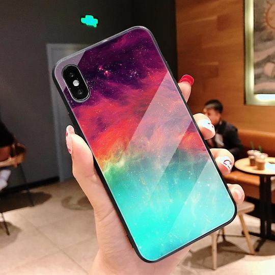 Fantasy Starry Sky Tempered Glass Phone Case Back Cover for iPhone XS Max/XR/XS/X/8 Plus/8/7 Plus/7/6s Plus/6s/6 Plus/6 - halloladies
