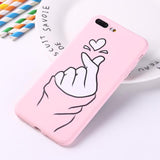 Cute Loving Gesture Heart Soft Silicone Phone Case Back Cover for iPhone 11 Pro Max/11 Pro/11/XS Max/XR/XS/X/8 Plus/8/7 Plus/7 - halloladies