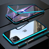 Luxury 360 Magnetic Metal Two Side Tempered Glass Phone Case Back Cover for iPhone 11 Pro Max/11 Pro/11/XS Max/XR/XS/X/8 Plus/8/7 Plus/7/6s Plus/6s/6 Plus/6 - halloladies