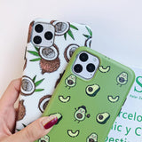 Fruit Avocado Fig Cartoon Soft Phone Case Back Cover for iPhone 12 Pro Max/12 Pro/12/12 Mini/SE/11 Pro Max/11 Pro/11/XS Max/XR/XS/X/8 Plus/8 - halloladies