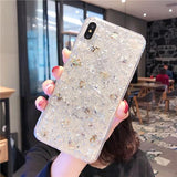 Glitter Foil Shell Phone Case Back Cover for IPhone XS Max/XR/XS/X/8 Plus/8/7 Plus/7/6s Plus/6s/6 Plus/6 - halloladies