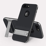 Plating Edge Kickstand Phone Case Back Cover - iPhone 11/11 Pro/11 Pro Max/XS Max/XR/XS/X/8 Plus/8/7 Plus/7 - halloladies