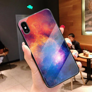 Fantasy Starry Sky Tempered Glass Phone Case Back Cover - iPhone XS Max/XR/XS/X/8 Plus/8/7 Plus/7/6s Plus/6s/6 Plus/6 - halloladies