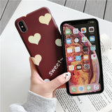 Simple Love Heart SWEET Letter Soft TPU Phone Case Back Cover - iPhone XS Max/XR/XS/X/8 Plus/8/7 Plus/7/6s Plus/6s/6 Plus/6 - halloladies