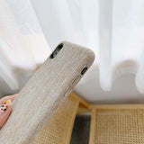 Simple Solid Color Fabric Phone Case Back Cover - iPhone 11/11 Pro/11 Pro Max/XS Max/XR/XS/X/8 Plus/8/7 Plus/7 - halloladies