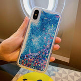 Liquid Quicksand Bling Love Heart Star Soft Phone Case Back Cover - iPhone 11/11 Pro/11 Pro Max/XS Max/XR/XS/X/8 Plus/8/7 Plus/7 - halloladies