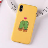 Candy Color Cartoon Cactus Couples Soft TPU Phone Case Back Cover for iPhone 11/11 Pro/11 Pro Max/XS Max/XR/XS/X/8 Plus/8/7 Plus/7 - halloladies