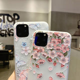 Cute Relief Flower Soft TPU Phone Case Back Cover - iPhone 11 Pro Max/11 Pro/11/XS Max/XR/XS/X/8 Plus/8/7 Plus/7/6s Plus/6s/6 Plus/6 - halloladies