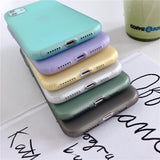 Simple Solid Color Liquid Silicone Matte Transparent Phone Case Back Cover - iPhone 11/11 Pro/11 Pro Max/XS Max/XR/XS/X/8 Plus/8/7 Plus/7 - halloladies