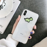 Cartoon Cute Dinosaur Clear Phone Case Back Cover - iPhone 11 Pro Max/11 Pro/11/XS Max/XR/XS/X/8 Plus/8/7 Plus/7 - halloladies