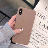 Simple Solid Color Love Heart YOU ME Soft TPU Phone Case Back Cover for iPhone 11/11 Pro/11 Pro Max/XS Max/XR/XS/X/8 Plus/8/7 Plus/7 - halloladies