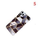 Geometric Patchwork Marble Pattern Hard PC Phone Case Back Cover - iPhone 11/11 Pro/11 Pro Max/XS Max/XR/XS/X/8 Plus/8/7 Plus/7 - halloladies