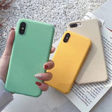 Simple Soild Color Hard PC iPhone Case Back Cover for iPhone 11 Pro Max/11 Pro/11/XS Max/XR/XS/X/8 Plus/8/7 Plus/7/6s Plus/6s/6 Plus/6 - halloladies