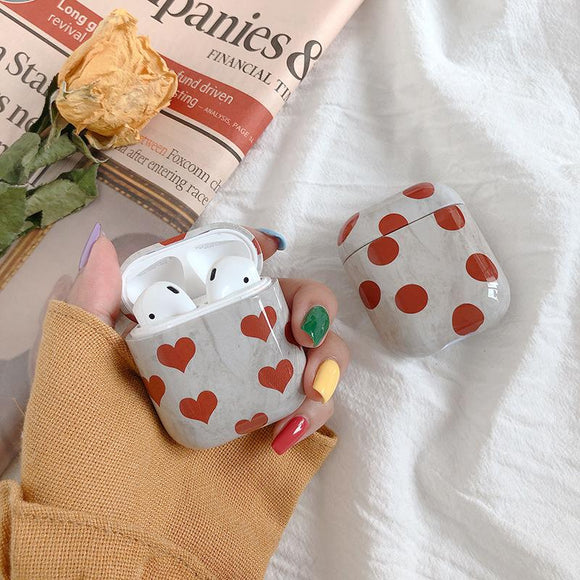 Airpods Wireless Bluetooth Earphone Cases - Retro Wave Point and Love Heart - halloladies