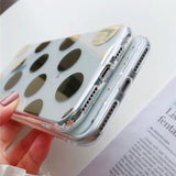 Electroplated Star Wave Point Clear Soft TPU Phone Case Back Cover - iPhone 11/11 Pro/11 Pro Max/XS Max/XR/XS/X/8 Plus/8/7 Plus/7 - halloladies