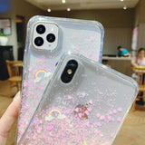 Glitter Heart Unicorn Rainbow Phone Case Back Cover for iPhone 11/11 Pro/11 Pro Max/XS Max/XR/XS/X/8 Plus/8/7 Plus/7 - halloladies