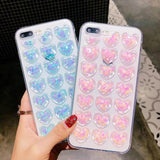3D Love Heart Clear Soft Phone Case Back Cover for iPhone 11/11 Pro/11 Pro Max/XS Max/XR/XS/X/8 Plus/8/7 Plus/7 - halloladies
