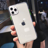 Transparent Candy Color Button Soft Phone Case Back Cover - iPhone 11/11 Pro/11 Pro Max/XS Max/XR/XS/X/8 Plus/8/7 Plus/7 - halloladies