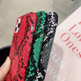 Glossy Python Snakeskin Pattern Soft Phone Case Back Cover - iPhone 12 Pro Max/12 Pro/12/12 Mini/SE/11 Pro Max/11 Pro/11/XS Max/XR/XS/X/8 Plus/8 - halloladies