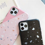 Simple Geometric Marble Couples Soft Phone Case Back Cover - iPhone 11 Pro Max/11 Pro/11/XS Max/XR/XS/X/8 Plus/8/7 Plus/7 - halloladies