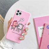 Cute Couple Pink Green Dinosaur Phone Case Back Cover for iPhone 11 Pro Max/11 Pro/11/XS Max/XR/XS/X/8 Plus/8/7 Plus/7 - halloladies