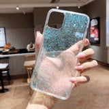 Simple Glitter Powder Clear Phone Case Back Cover - iPhone 11 Pro Max/11 Pro/11/XS Max/XR/XS/X/8 Plus/8/7 Plus/7 - halloladies