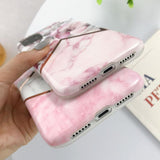 Electroplate Marble Flower Phone Case Back Cover - iPhone 12 Pro Max/12 Pro/12/12 Mini/SE/11 Pro Max/11 Pro/11/XS Max/XR/XS/X/8 Plus/8 - halloladies