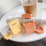 Cute Suitcase with Love Heart Finger Ring Strap Airpods Case Wireless Bluetooth Earphone Cases for Airpods - halloladies