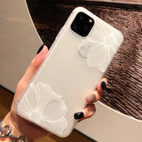 Simple Lace Matte Lotus Phone Case Back Cover - iPhone 12 Pro Max/12 Pro/12/12 Mini/SE/11 Pro Max/11 Pro/11/XS Max/XR/XS/X/8 Plus/8 - halloladies