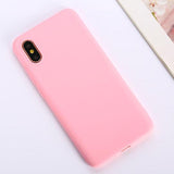 Fashion Candy Color Soft TPU Phone Case Back Cover for iPhone XS Max/XR/XS/X/8 Plus/8/7 Plus/7/6s Plus/6s/6 Plus/6 - halloladies