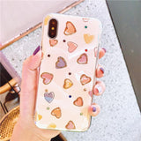 Blue-ray Love Heart Crystal Rhinstone Soft Phone Case Back Cover - iPhone 11 Pro Max/11 Pro/11/XS Max/XR/XS/X/8 Plus/8/7 Plus/7 - halloladies