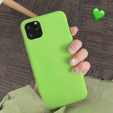 Glossy Fluorescent Green Soft Phone Case Back Cover - iPhone 11 Pro Max/11 Pro/11/XS Max/XR/XS/X/8 Plus/8/7 Plus/7 - halloladies