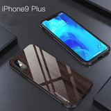 Creative Wooden Pattern Tempered Glass Phone Case Back Cover - iPhone XS Max/XR/XS/X/8 Plus/8/7 Plus/7/6s Plus/6s/6 Plus/6 - halloladies